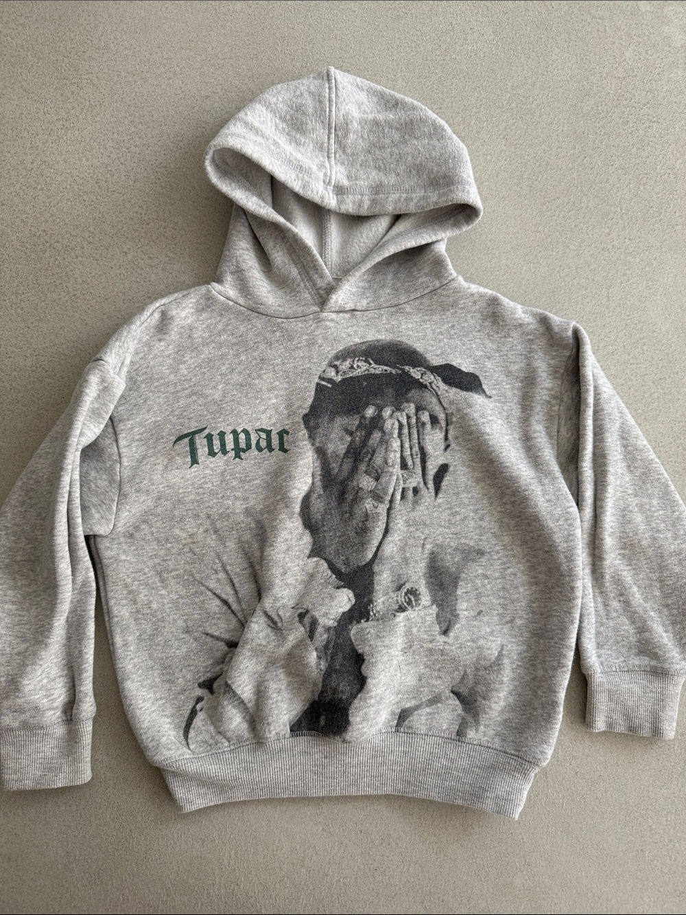Cotton On Light Gray Tupac Graphic Crewneck Sweater
